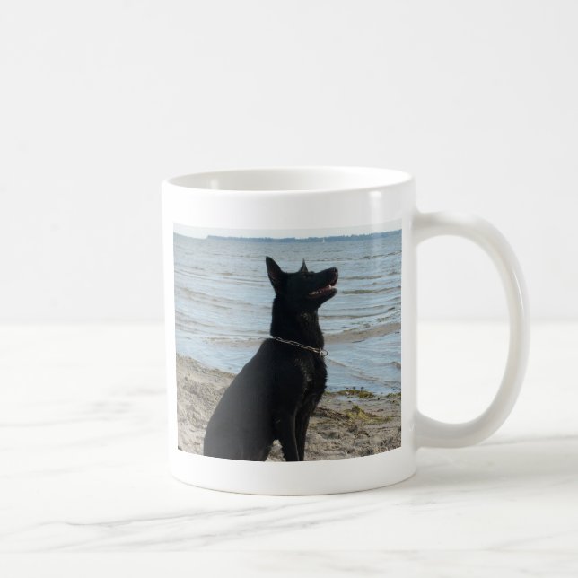 Svart tysk herde för Lacquer Kaffemugg (Höger)