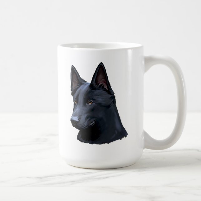 Svart tysk herdehund kaffemugg (Höger)