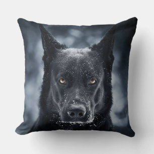 Svart tysk herdehund kudde