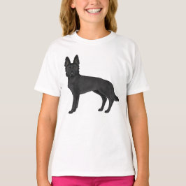 Svart tysk schäferhund GSD vallande hund design T Shirt