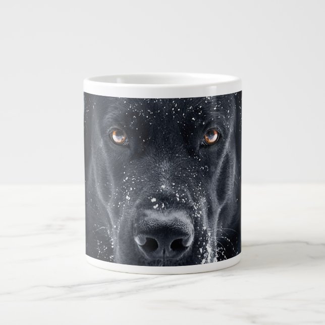 Svart tysk schäferhund jumbo mugg (Framsidan)