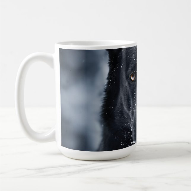 Svart tysk schäferhund kaffemugg (Vänster)