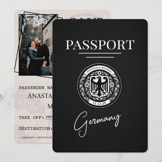 Svart Tyskland pass Spara datum Datumet (Fram/baksida)