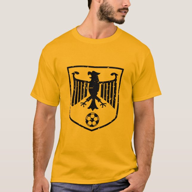 Svart tyskland vapensköldfotbollGrunge T-shirt (Framsida)