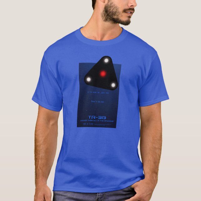 Svart UFO för triangel TR-3B Tee (Framsida)