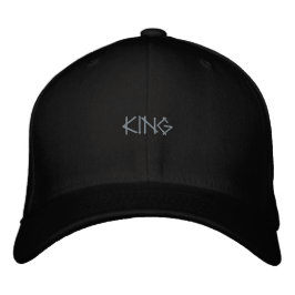 Svart Ull-Hat KING Stilig Självsäkert Gatumode Broderad Keps