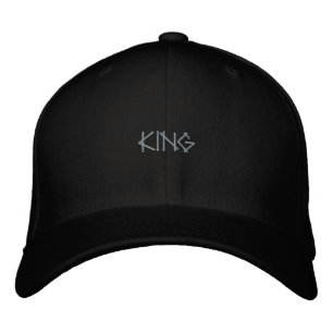 Svart Ull-Hat KING Stilig Självsäkert Gatumode Broderad Keps