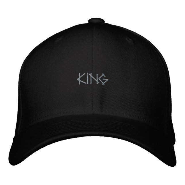 Svart Ull-Hat KING Stilig Självsäkert Gatumode Broderad Keps (Framsida)