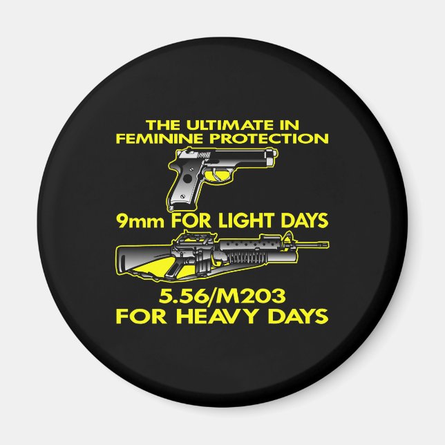 Svart ultimate Feminine Protection Magnet (Framsidan)