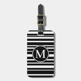 Svart Uneven Stripe-moped Bagagebricka