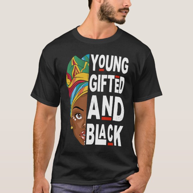 Svart, ung och svart afro-historia Månad Melani T Shirt (Framsida)