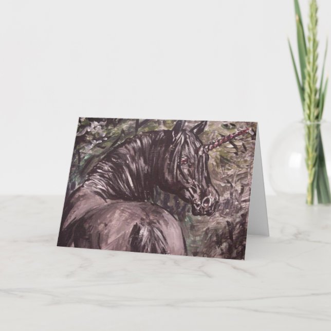 svart unicorn kort (Framsida)