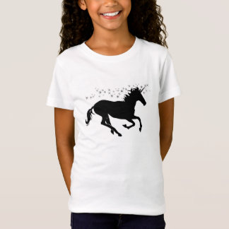 Svart Unicorn med Magical stjärnor Tee Shirt