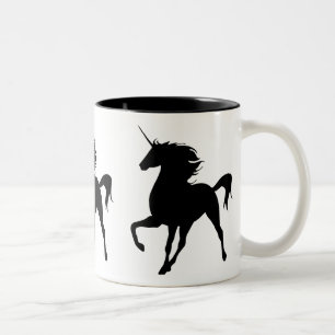 Svart UnicornSilhouettemugg Två-Tonad Mugg