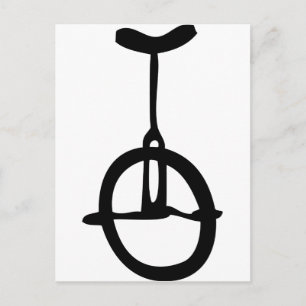 svart unicyikon vykort