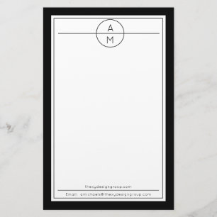 Svart unisex- Minimalist modern professionell för Brevpapper