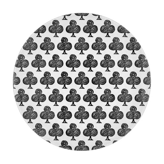 Svart, uppspelningskortssymbol Klubb Shape Lino Kl (Framsidan)