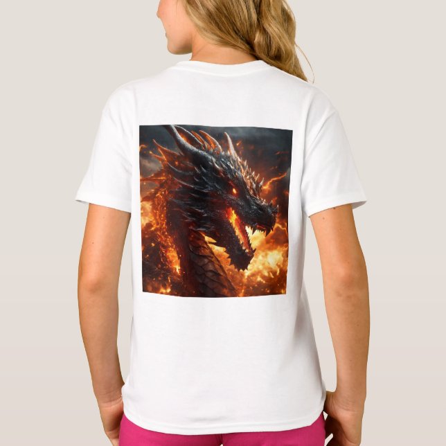 Svart utan läckage: Infernal Storm Dragon" T Shirt (Baksida)