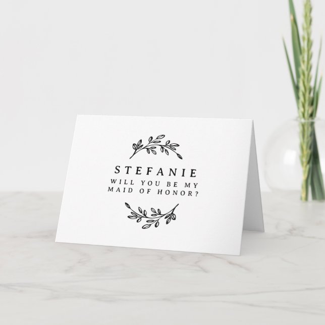 Svart utandning kommer du att vara min Maid of hon Kort (Framsida)