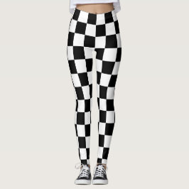 Svart utcheckad leggings