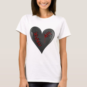 Svart utfall, klippt öppen, bruten läkande hjärtga t shirt