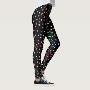 Svart utformning av elegant Iridescent Glitter-pun Leggings