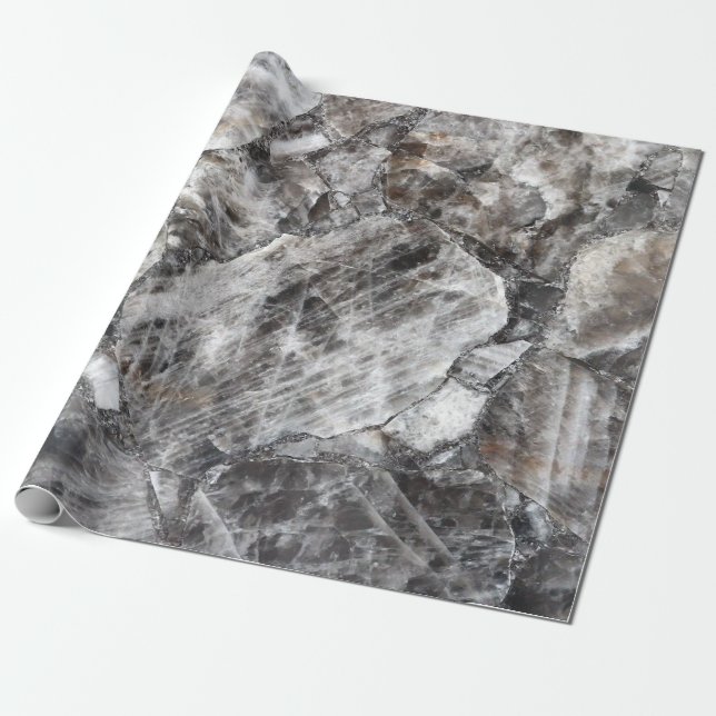 Svart utjämnad Quartz Wrapping Papper Presentpapper (Utrullad)