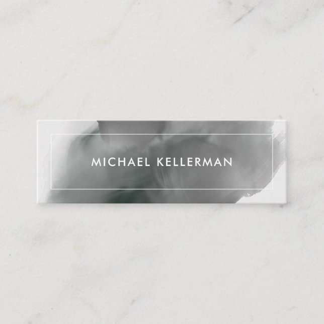 Svart utjämnad vattenfärg, Stänk Mini Visitkort (Framsida)