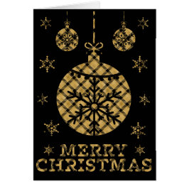 Svart utklippning av guld och svart julklapp hälsningskort