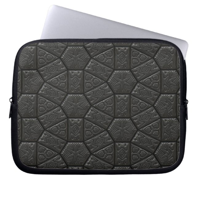 Svart utlänningsformat laptop sleeve (Framsidan)