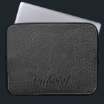 Svart utmattningsfoxläder, Monogram Laptop Fodral<br><div class="desc">Elegant utslitet rävläder ser ut med anpassade och monogram som tillval. Finns på många produkter och kan begäras på alla produkter som Zazzle erbjuder.</div>