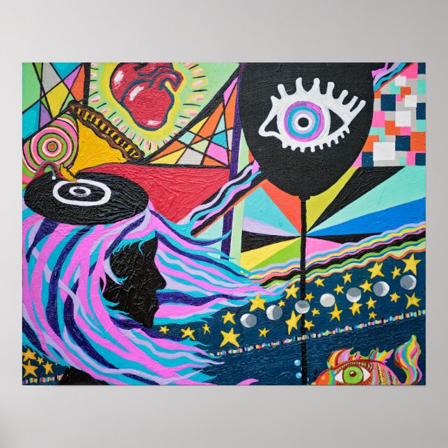 Svart utskrift av ballong poster (Framsidan)