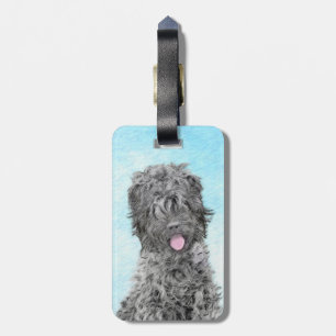 Svart utskrift av ryska terrier - Cute Original Hu Bagagebricka