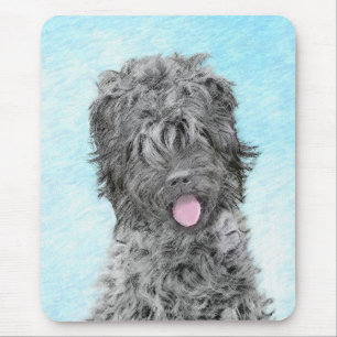 Svart utskrift av ryska terrier - Cute Original Hu Musmatta