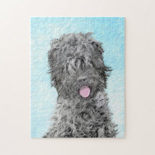 Svart utskrift av ryska terrier - Cute Original Hu Pussel