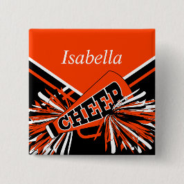 Svart utskrift i Orange och svart Knapp