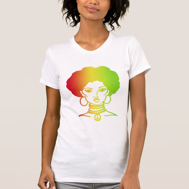 SVART UTSLAGSPLATS FÖR AFROLICOUS T-SHIRT (Framsida)