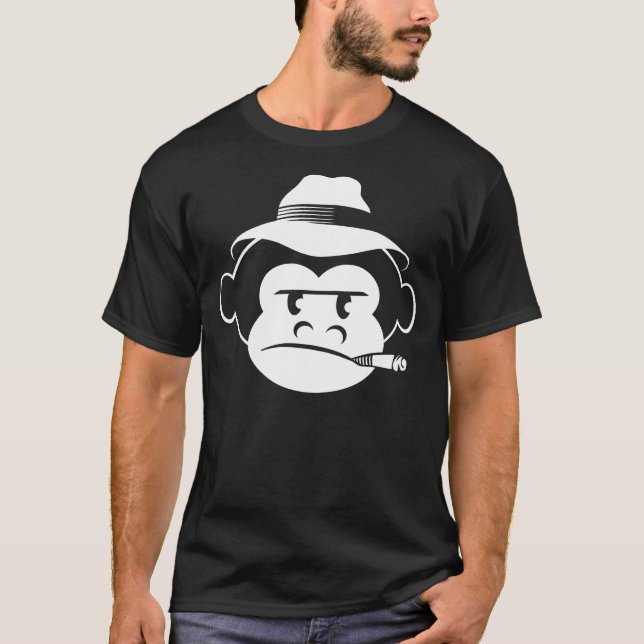 Svart utslagsplats för apa tee shirt (Framsida)