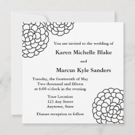 Svart vadratbröllop - inbjudningar eller meddeland