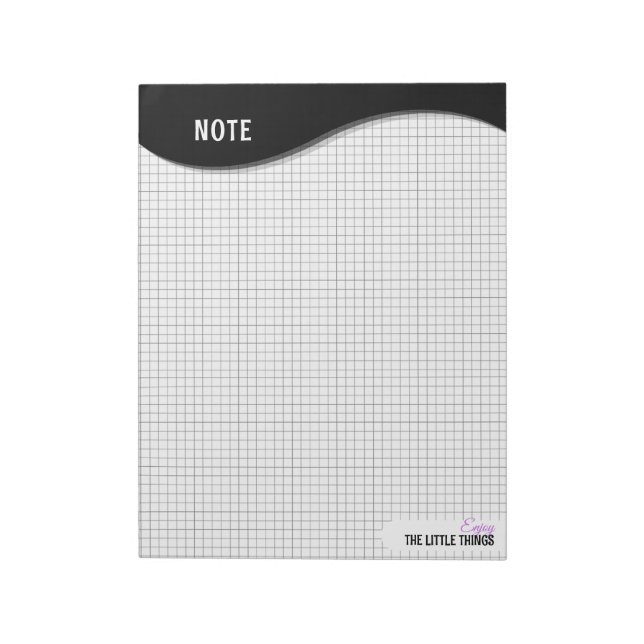 Svart våg "Njut av små saker" Grid Dot Notes Anteckningsblock (Roterad)