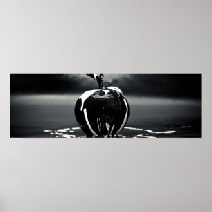 Svart väggdekoration för äpple (projektionsyta) poster