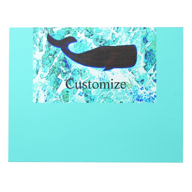 svart val Thunder_Cove blue Anteckningsblock (Framsida)