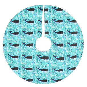 svart valblått Thunder_Cove Julgransmatta Borstad Polyester