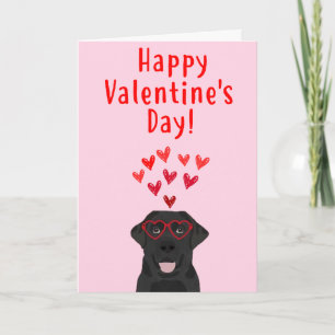 Svart valentin för Labrador Retriever kort för dag