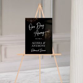 Svart välkomstskylt för en dag