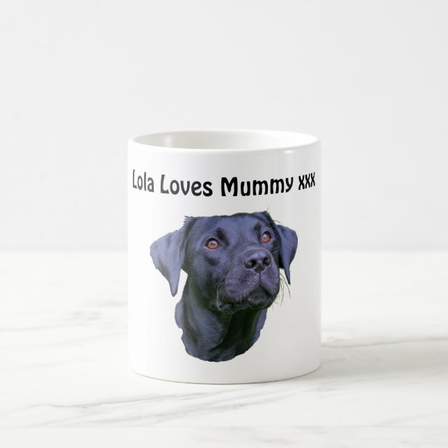 Svart valp för Labrador Retriever Kaffemugg (Center)