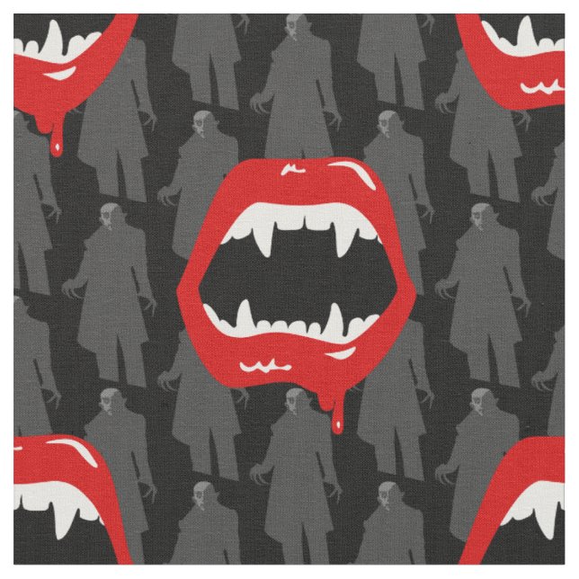 Svart vampyrfangs nosferatu pooky svart tyg (Närbild)