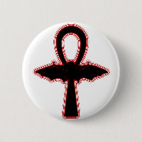 Svart vampyrfladdermöss röda egyptiska Goth Ankh