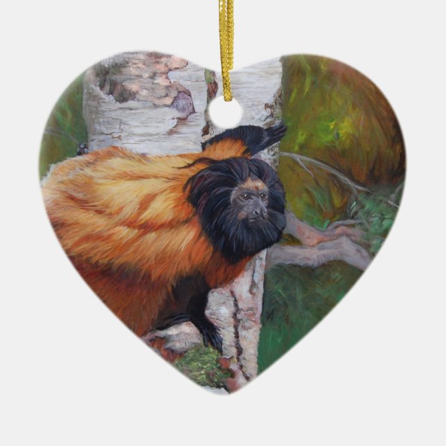 Svart-vänd mot lejon Tamarin Julgransprydnad Keramik (Framsidan)