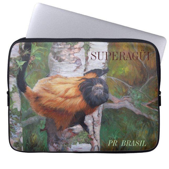 Svart-vänd mot lejon Tamarinlaptop sleeve (Framsidan)